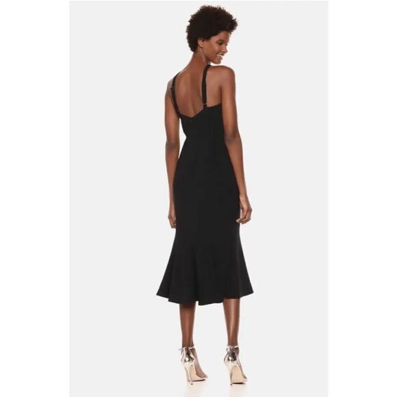 Dress the Population Tessa Crepe Mermaid Midi Dress In Black - Picture 3 of 14